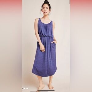 NWT new Anthropologie Friday Saturday Sunday medium miena jersey tank dress blue